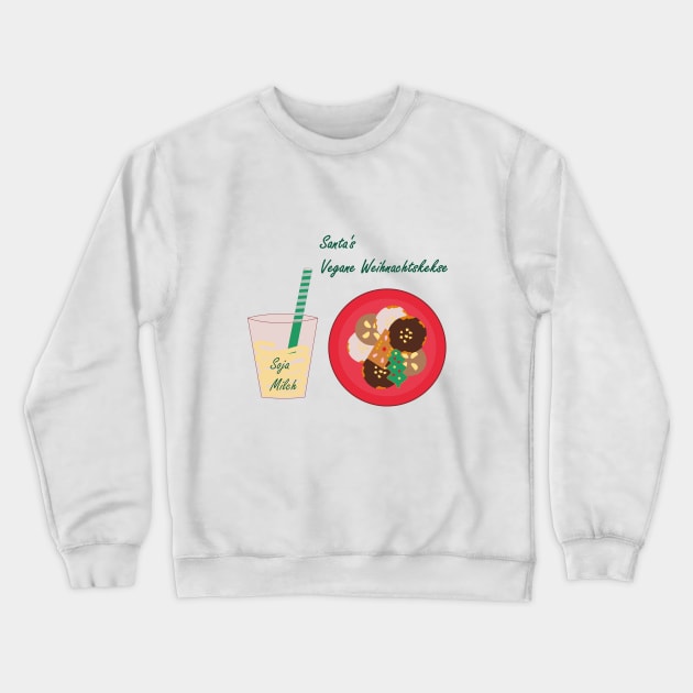 Santas Vegane Weihnachtskekse (German Xmas) Crewneck Sweatshirt by Anke Wonder 